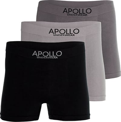 Apollo heren boxershorts naadloos - maat M - 3-pack - grijs
