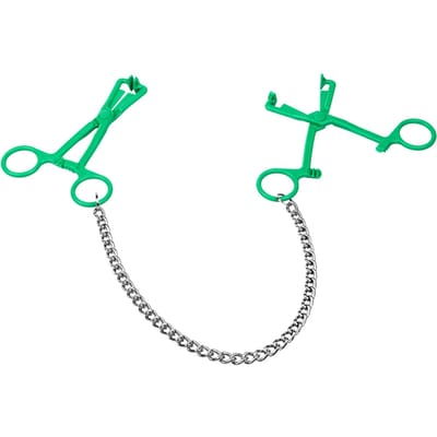 Rimba - Schaar Tepelklemmen Met Ketting - Groen