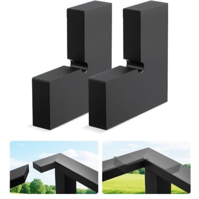 VEVOR 2-pack leuninghoekverbinders, accessoires voor verlengtrapleuningen, POM-verbindingsstukken voor rechthoekige kabelleuningen, kabelrailsysteem voor terrassen, matzwart, HT-05