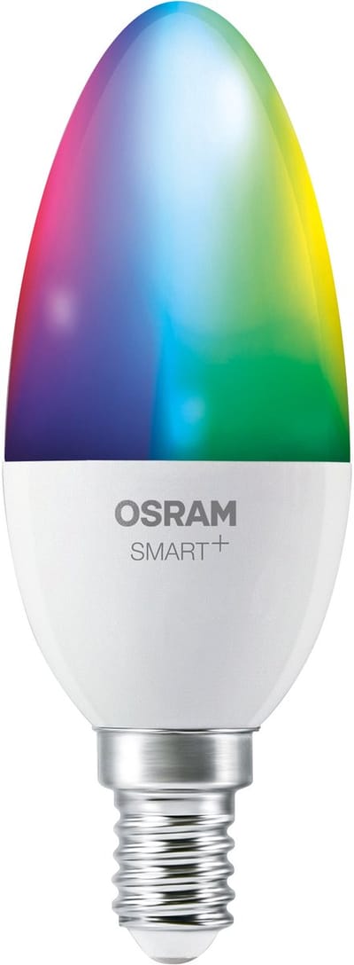 OSRAM SMART+ LED-lamp B40 RGBW E14 3-pack, klassieke kaarsvorm, kleurverandering, instelbaar wit, spraak- en app-bediening