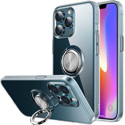 ShieldCase telefoonhoesje geschikt voor Apple iPhone 13 Pro Max TPU hoesje met ring - transparant - Backcover case met standaard - Met ring - Hardcase shockproof hoesje