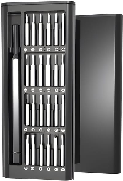24-delige - Hoogwaardige Precisie schroevendraaier set - Professioneel kleine compacte schroevendraaier reparatieset - draagbare mini-gereedschapsset - Universeel - voor Smartphone / bril / horloge / laptop - met kruiskop platte kop - magnetische