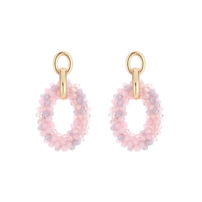 Bijoutheek Oorknoppen kralen hoop Roze