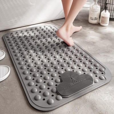 DEXI PVC zuignap badmat, antislip badkamer vloermat voor douche en bad 400MMx700MM