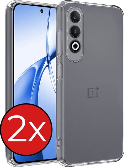 Hoesje - 2 Stuks - Geschikt voor OnePlus Nord CE4 - Sterk & Shockproof - Telefoonhoes - Back Cover - Case Siliconen - Telefoon Hoes - Transparant