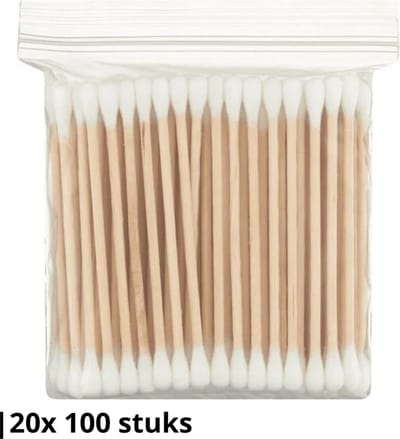Knaak Wattenstaafjes - Bamboe - 20 x 100 stuks - Ideaal voor Make-up - 7.5cm