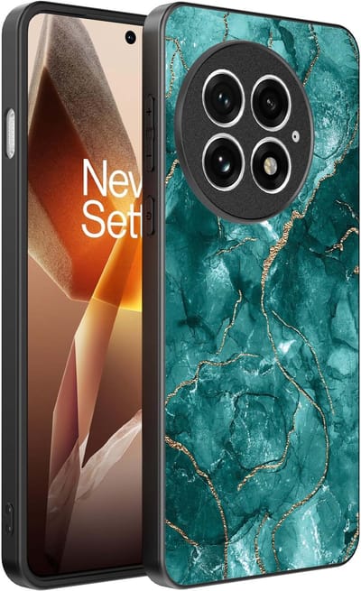 Smartphonica Telefoonhoesje Geschikt voor OnePlus 13 met marmer opdruk - TPU backcover case marble design - Goud Groen geschikt voor OnePlus 13