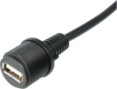 TRU COMPONENTS TC-A-KAB-USBA-FS-1M-203 1586510 USB-stekkeraansluiting 2.0 - IP67 Bus, inbouw USB A-bus met 1m kabel 1 s