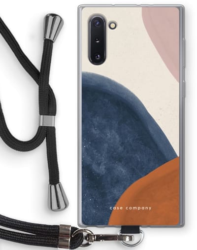 Case Company® - Hoesje met koord geschikt voor Samsung Galaxy Note 10 hoesje met Koord - Geo #1 - Telefoonhoesje met Zwart Koord - Bescherming aan alle Kanten en Over de Schermrand