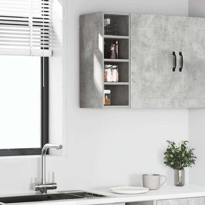 vidaXL - Bovenkast - Riga - 20x29,5x60 - cm - bewerkt - hout - betongrijs