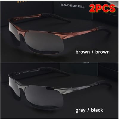 Hoge Kwaliteit Ultra-Licht Aluminium Magnesium Sport Zonnebril Voor Heren UV400 Rechthoekig Goud Buiten Voor Chauffeurs Zonnebril