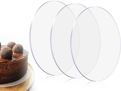 Dailygoods- Cakeboard 12 cm - 3 Stuks - Ronde Taartplaat - Presenteren/Transporteren - Hoogwaardig Acryl - Duurzaam en Lichtgewicht - Taartplateau