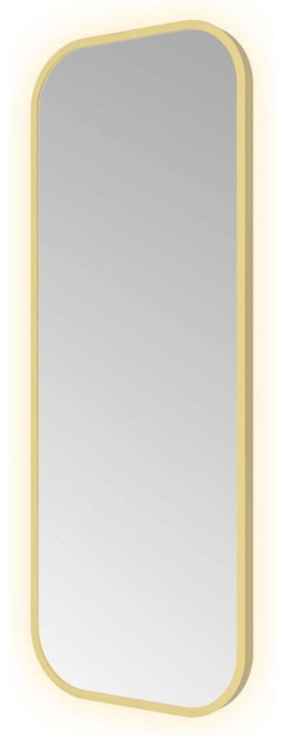 Hotbath &More SSQ380 Soft Square spiegel 30x80cm met verlichting, kleurwissel, dimbaar en afstandsbediening geborsteld messing PVD