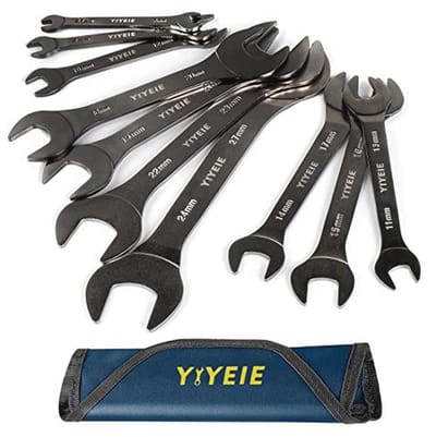 Superdunne Steeksleutelset 10-delig - Metrisch - Nikkelcoating - CR-V-Staal