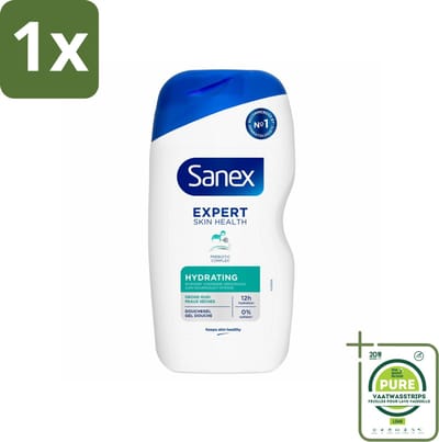 1 x Sanex Douchegel Expert Skin Health Hydrating 400 ml - Hydratatie Huid - Douchegel - Huid Verzorging - Glycerine - Inuline