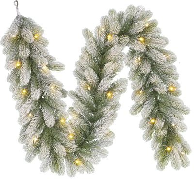 Black Box Trees Nigata Guirlande met Warm Witte LED Verlichting - L180 cm - Groen Frosted