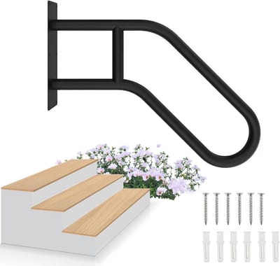 U-vormige RVS trapleuning voor binnen en buiten met wandmontage