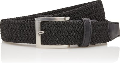 Elastische Riem met Gevlochten Stretch Elastiek – Dames / Heren riem vegan - Zwart - Lengte totaal 120 cm / Riemmaat 105