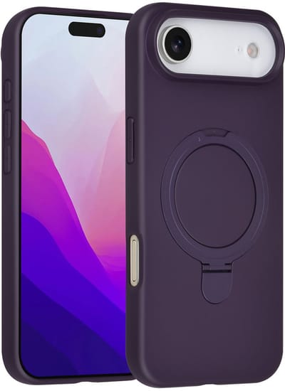 TUNIQ Back cover iPhone 17 Air - MagSafe met ringstand - Grape Paars