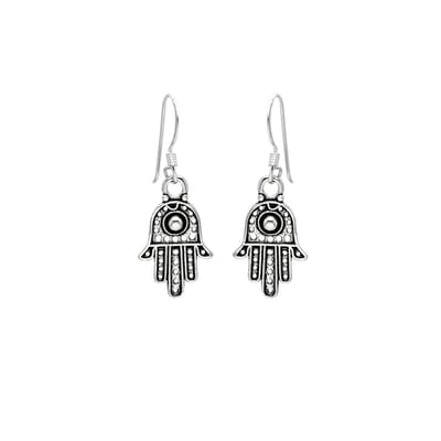 Zilveren oorhangers - hamsa - 925 zilver - nikkelvrij