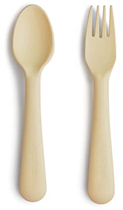 Fork and Spoon Set for Kids - Reusable Cutlery - Microsafe & Dishwasher Safe - Easy to Hold - Made in Denmark