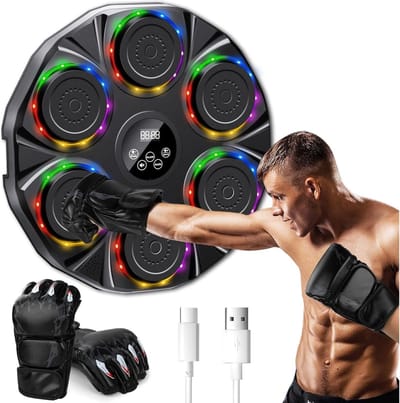 White-label® Boxing Machine - Boksbal - Bokszak met Muziek - Zwart