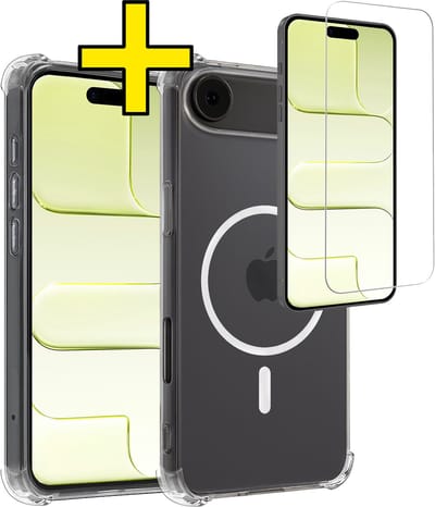 Hoesje - Met Screenprotector - Geschikt voor Apple iPhone Air - Magsafe Compatible - Sterk & Shockproof - Back Cover - Shock Proof Case - Telefoon Hoes - Telefoonhoesjes - Transparant