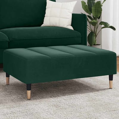 vidaXL Voetenbank 77x55x31 cm fluweel donkergroen