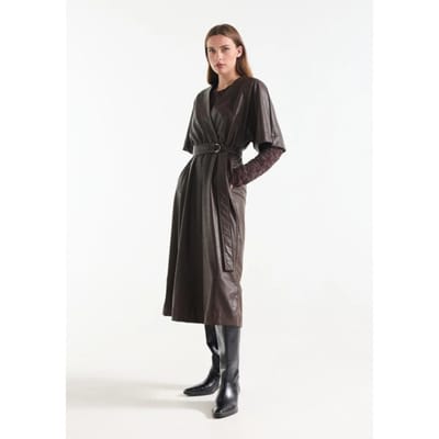 Jurk Jansen Amsterdam Linn LPU510 Jurk Dark Brown