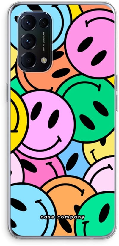 Case Company® - Hoesje geschikt voor Oppo Find X3 Lite hoesje - Smiley N°1 - Soft Cover Telefoonhoesje - Bescherming aan alle Kanten en Schermrand