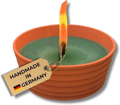 XXL Kaars Terracotta - Buitenkaars Vlamschaal - Sfeerverlichting Tuinfeest - 15 Uur Brandduur - 18 cm Diameter - Terracotta
