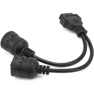 29,5cm Vrachtwagen Diagnostische Adapterkabel Vrouwelijk 16pin OBD2 naar 9+6pin Scanner Verbindingskabel black