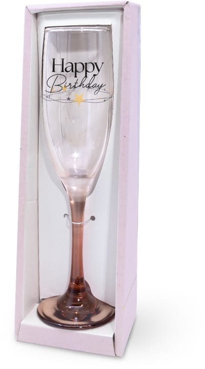 Sparkling champagneglas | Thema: Happy Birthday | Inhoud: 175ml | Kleur: Bruin