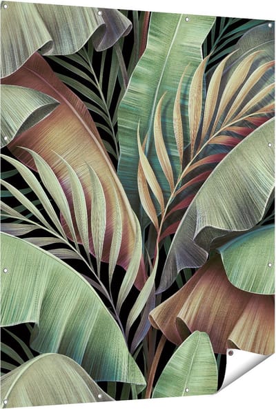 Gards Tuinposter Tropische Bladeren - 120x150 cm - Tuindoek - Tuindecoratie - Wanddecoratie buiten - Tuinschilderij