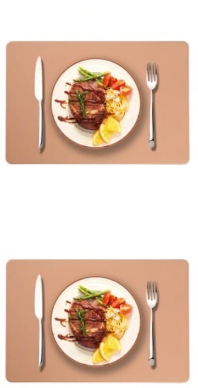 Placemats en onderzetters - Set van 2 - Geïsoleerde PU-leren placemats - Waterdicht - Wasbaar - Placemats voor keuken, binnen, buiten, feest -45*30cm-Roze