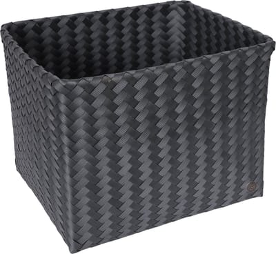 Opbergmand - Organizer - Woonkamer - Kinderkamer - Badkamer - Babykamer -Handgevlochten rechthoekige mand - Handed By Grand popular - donker grijs - dark grey
