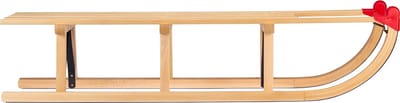 Nijdam Houten Slee Davos - Traditionele driezits 110 cm Slede - Beukenhout