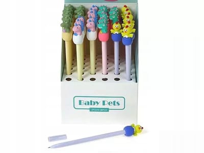 Set van 36 Ballpoint Pennen met Decoratieve Eierpunt - Blauwe Inkt