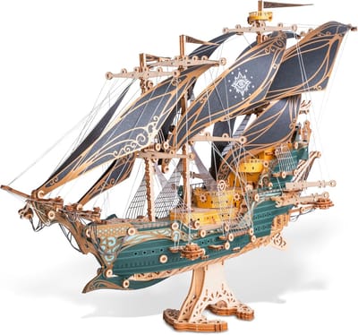 3D Houten Puzzel Steampunk Zeilschip Modelbouwset voor Volwassenen en Jongeren