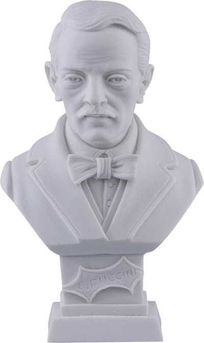 Music Gifts - Albast borstbeeld Puccini - 11 cm