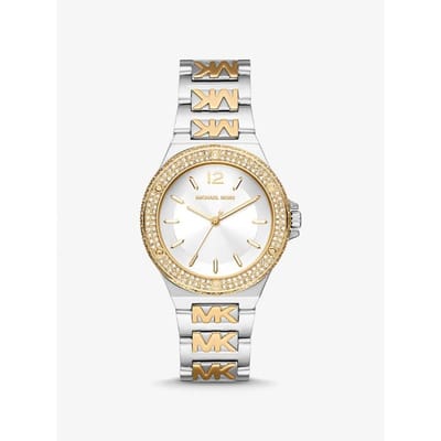 Montre Michael Kors Lennox Pavé Bicolore Logo MK7338 or