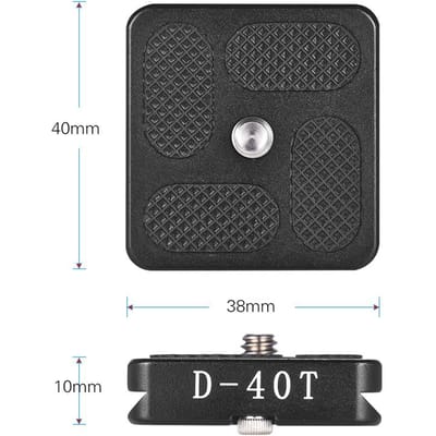 40 * 38 mm maat aluminiumlegering universele snelkoppelingsplaat D-40T QR-plaat met 1/4 inch schroef voor zwart