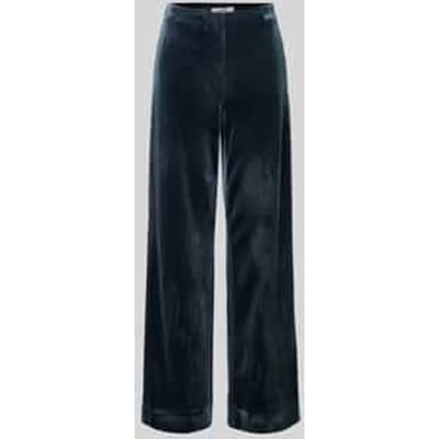 Wide leg stoffen broek in fluweellook, model 'Kelita'