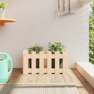 vidaXL - Plantenbak - met - hekontwerp - 60x30x30 - cm - massief - grenenhout