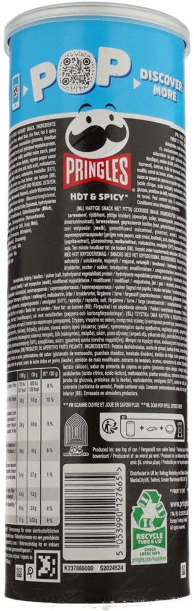 Pringles Chips Hot & Spicy - 3 x 165 gr - Voordeelverpakking