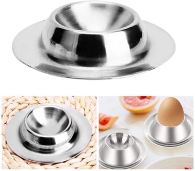 *** 4x stuks Stapelbare RVS Eierdopjes - Ronde Eierdoppen voor Ontbijt & Brunch, Stevig en Makkelijk Schoon te Maken, Tijdloos Design - Perfect voor Elk Weekend en Pasen van Heble® ***