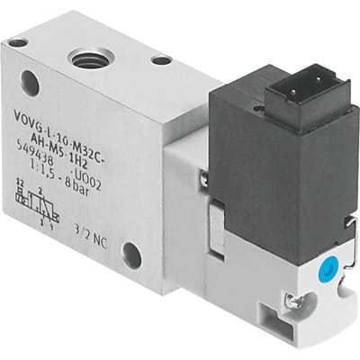 Festo 3/2 NC Monostabiele Lucht Magneetventiel M5 200L/Min 2 - 8Bar/2 - 116Psi - 560698