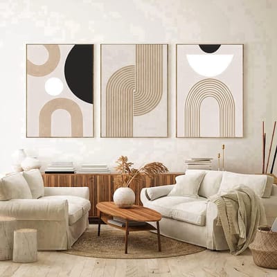 Abstracte Posters - Wanddecoratie Set - Woonkamer Decoratie - 3-delige Set - 30 x 40 cm - Stijl 2