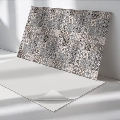 Wallfluent Vinyl Wandpaneel - Vintage stijl patronen Zelfklevend Muurpaneel - 100 cm x 50 cm - Zwart Vinyl Wandpaneel - 1 stuk - Rechthoekig Wandbekleding Vinyl - Texturen Wandpaneel - Vinyl Wandbekleding - Wandpaneel Keuken en Badkamer
