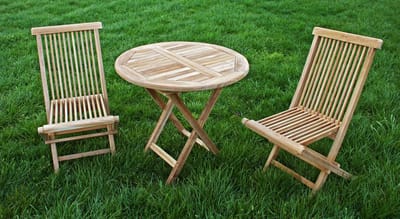 Teak Klaptafel Rond 70cm AB Grade Teakhout FSC